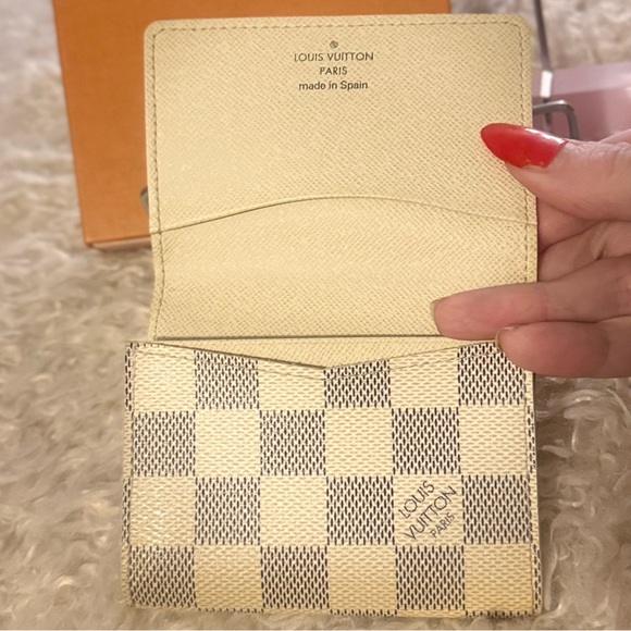 Unisex authentic LOUIS VUITTON Damier Azur Card Holder with box - Picture 5 of 15